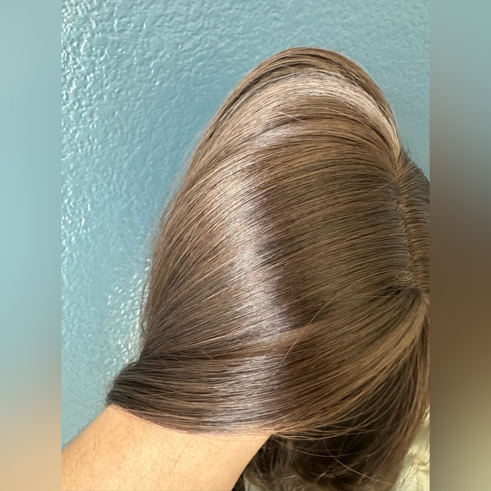 Natural Dark Brown Women’s Clip-In/Topper Hairpiece - Sleek Layered Style - Picture 12 of 14